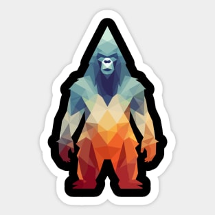 Geometric Retro Colorful Sasquatch Sticker